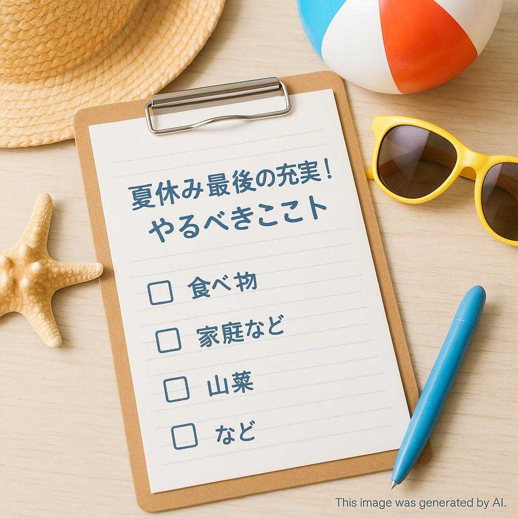 夏休み最後の充実法!やるべきことリスト