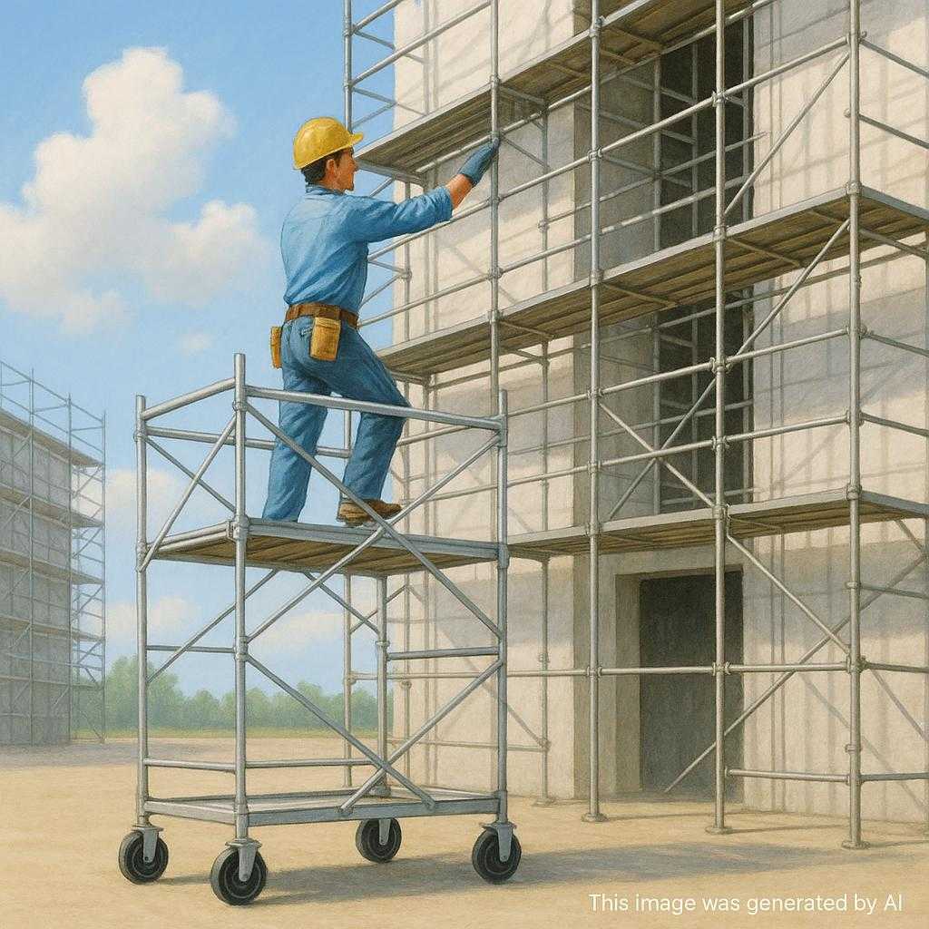 足場の設置ポイント!作業効率を上げるローリングタワーの活用術