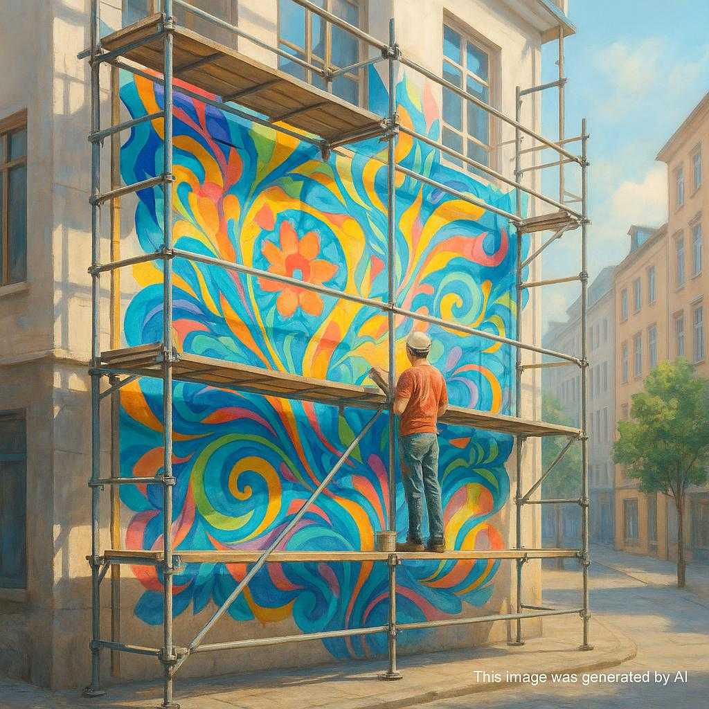 街中の足場がアートに変わる瞬間