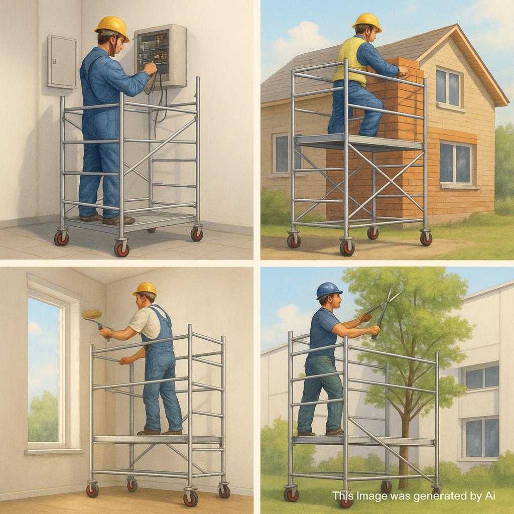 様々な場面で役立つローリングタワーの使用例